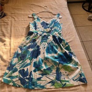 Dressbarn Blue Sleeveless Sundress for Wedding Guest